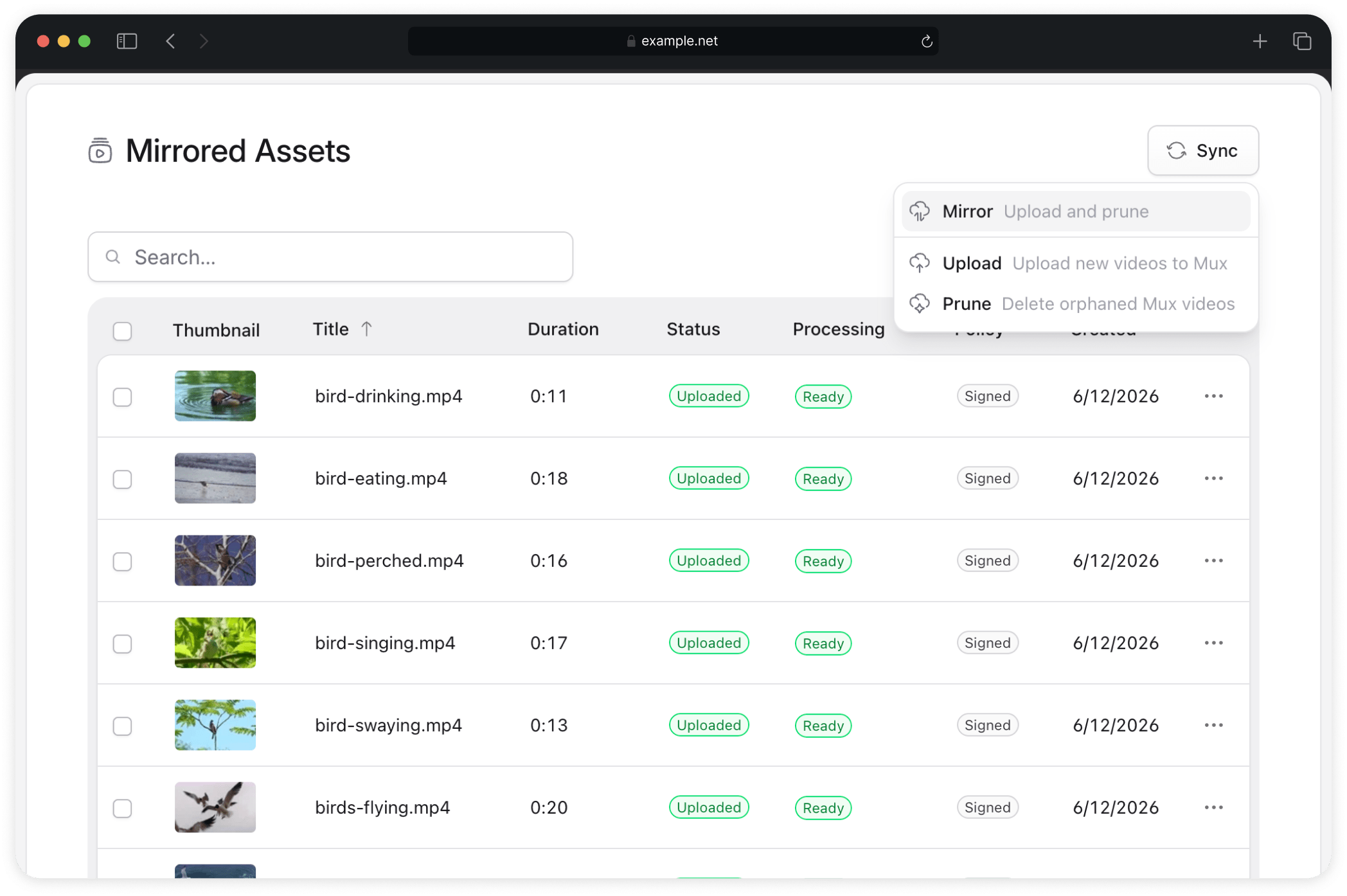 Control panel listings